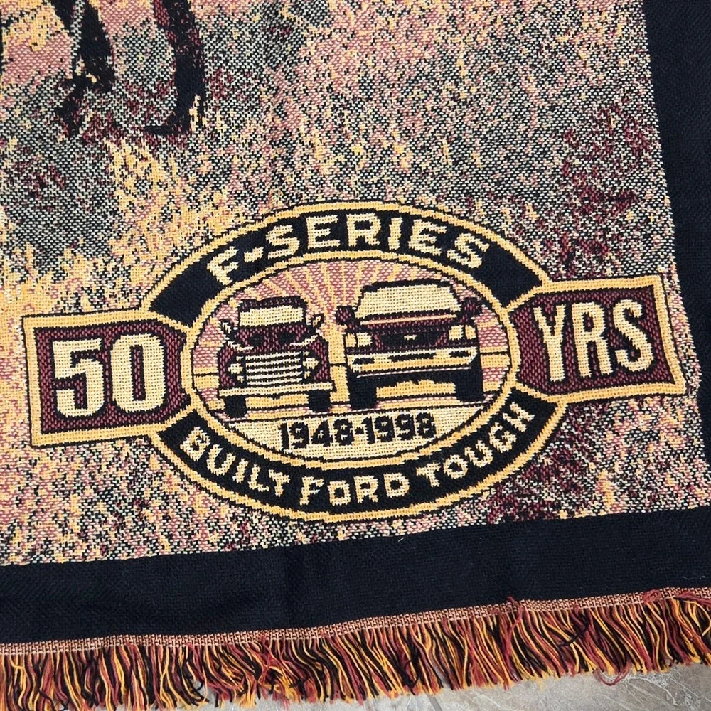 Ford F-Series 50th Anniversary Woven Throw Blanket 1948-1998 Built Ford Tough